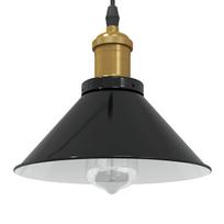 Pakabinamas šviestuvas reguliuojamo aukščio E27 blizgios juodos spalvos Ø 22 cm metalas