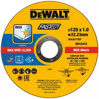 Pjaustymo diskas DeWalt FASTCUT 125 x 1,0 x 22,23 mm INOX