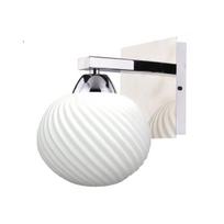 Sieninis šviestuvas Candellux Madryt Chrome E27 1x60W su baltu stiklo gaubtu