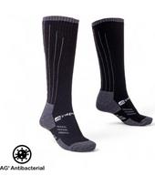 Merino vilnos kojinės iki kelių inSPORTline Meritic Ski AG+ antibakterinės - Black and grey