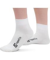 Vidutinio ilgio bambukinės kojinės inSPORTline Silvatic Mid AG+ antibakterinės – 3 poros - Balta