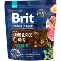 Sausas šunų ėdalas Brit Premium by Nature Sensitive Lamb & Rice 1 kg – suaugusiems, jautriu virškinimu