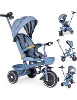 Triratukas-vežimėlis 2-in-1 sukamoji sėdynė sulankstomas stogelis mėlynas - ECOTOYS