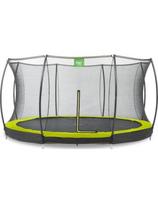 Įleidžiamas batutas EXIT Silhouette ø427 cm su apsauginiu tinklu, žalias