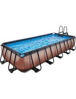 Karkasinis baseinas EXIT Wood 540x250x100 cm su filtravimo siurbliu, rudas