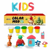 PLASTILINAS Rinkinys vaikams 5 indeliai pagrindinių spalvų