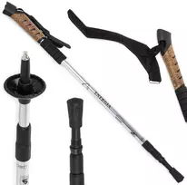 Teleskopinė nordic walking lazda su kamštine rankena, 65-135 cm