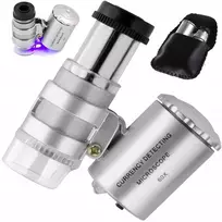 Kišeninis mikroskopas su LED ir UV apšvietimu, 60x