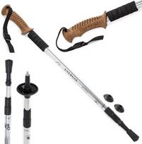 Teleskopinė nordic walking lazda su kamštine rankena, 135 cm