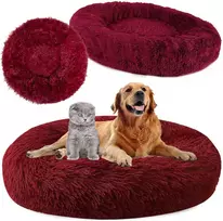 Plušinis guolis šunims ir katėms, 100 cm, bordo