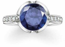 Biżuteria THOMAS SABO 037-050-32-54. Pierścionek, Kolor mėlyna sidabrinė. Kobieta.