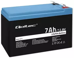 Qoltec Lifepo4 ličio geležies fosfato akumuliatorius | 12,8 V | 7 Ah | 89,6 Wh | bms