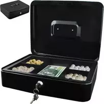 ISO TRADE Metalinis pinigų dėžutė Juoda Lockable 30x24x9cm