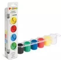 Guašas PRIMO, 6 fluorescencinės spalvos x 25 ml, su teptuku