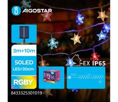 Aigostar - LED saulės girlianda 50xLED/8 funkcijų 12m IP65 daugiaspalvė