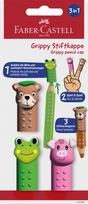 Faber-Castell Faber‑Castell – Grippy Cap – Brown, Green and Pink – 3 Assorted (BC 110705)