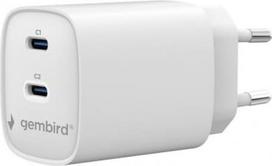 Gembird Universal charger 2xUSB-C PD 45W white