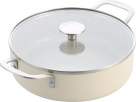 Kitchenaid - Coloured Aluminum Covered Skillet with 2 Side Handles - Almond Cream - 24 cm