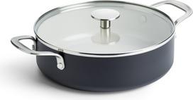 Kitchenaid - Coloured Aluminum Covered Skillet with 2 Side Handles - Matte Black - 24 cm