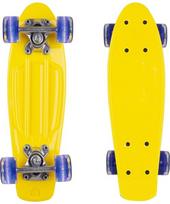 Mini riedlentė Penny Board WORKER Pico 17" su šviečiančiais ratukais - Yellow Board, Dark Blue Wheels