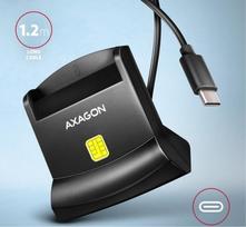 CRE-SM4NC USB-C Smart card StandReader. Universal desktop USB contact Smart ID card reader with a long USB-C cable.