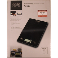 IŠPARDAVIMAS. | Caso Kitchen scale | Slim | Maximum weight (capacity) 5 kg | Graduation 1 g | Black | PAŽEISTA PAKUOTĖ | 03210SO