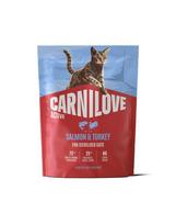 CARNILOVE Active Cat Salmon and Turkey Sterilised 400 g lašiša ir kalakutas, skirtas sterilizuotiems katėms