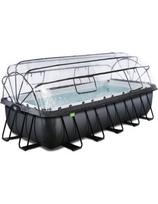 EXIT Black Leather baseinas 540x250x122cm su smėlio filtro siurbliu ir kupolu – juodas
