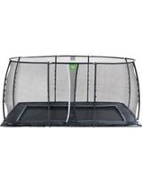 EXIT Dynamic įleidžiamas batutas 244x427 cm su apsauginiu tinklu – juodas