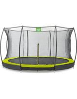 EXIT Silhouette įleidžiamas batutas ø366 cm su apsauginiu tinklu, žalias