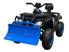 Vaikiškas elektrinis keturratis Hatis with a snow blower, mėlyna sp./juoda sp.