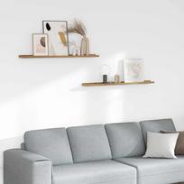 Sieninė lentyna 2 pcs Ruda 100 x 9 x 3 cm Apdirbta mediena