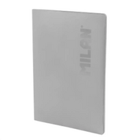 Sąsiuvinis MILAN SHADOW GREY A4 48l. langeliais klijuotas pilkos sp. viršeliai, įp.24 vnt.