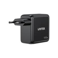 UNITEK GAN ĮKROVIKLIS SU EKRANU, 140 W, 3xUSB-C
