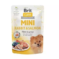 Šlapias šunų ėdalas Brit Mini Rabbit & Salmon 85 g – BRIT Care be grūdų, be glitimo, suaugusiems mažų veislių šunims