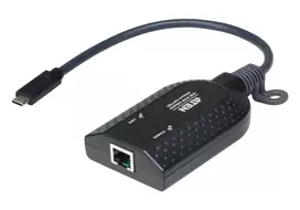 ATEN USB-C virtualios laikmenos KVM adapteris KA7183-AX, USB klaviatūra ir pelė, juoda
