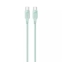 USAMS Lithe Series SJ567USB04 data transfer and charging cable | USB-C to USB-C | 100W | 1.2m | green