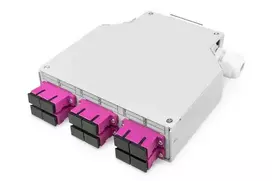 DIGITUS LWL DIN Rail Distribution Box, MM OM4, Pre-assembled, with SC Adapter and Pigtail