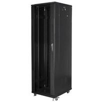 Lanberg Laisvai stovintis stovas FF01-6842-12B, 600x800x2055mm, 42U, 800kg, IP20, 4 230V ventiliatoriai, grūdintas stiklas
