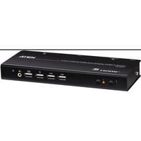 Aten 2-port USB 4K HDMI dviejų ekranų KVMP jungiklis CS742H-AT-G, 5120x1440, 3,63W, juodas, 2xUSB A, 2xHDMI, 1xAudio 3,5mm