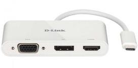 D-LINK 3-in-1 USB-C to HDMI, VGA, and DisplayPort Adapter