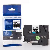 Su Brother suderinama juostelė CiDY TZe 335 12 mm baltas tekstas/juoda juostelė