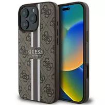 GUESS GUHMP16XP4RPSW iPhone 16 Pro Max 6.9" brown hardcase 4G Printed Stripes MagSafe