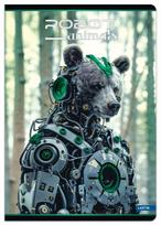 Sąsiuvinis LASTVA Robot Animal, A5+, 80 g/m2, 24 l., langeliais
