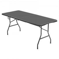 Sulankstomas stalas 180x74x74 cm juodas, plastikas