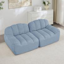 Modulinis be rėmo sofa, 2 vietų, gili pagalvė, mėlyna, 1 vnt