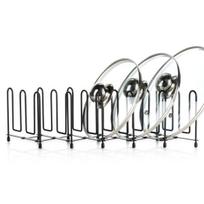 Dangtis ir lėkščių laikiklis metalinis juodas ištraukiamas 8-74 cm Orion