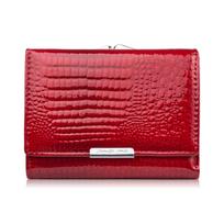 Moteriška maža odinė piniginė elegantiška raudona lakuota croco SP-23-CRD