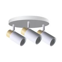 Lubų lempa Candellux Claro, balta, su mediniais akcentais, 3x15W GU10