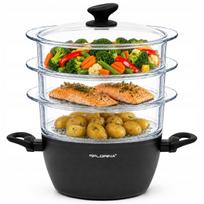 Garų puodas AmVegan, tinkamas indukcijai, su 3 stikliniais sietais